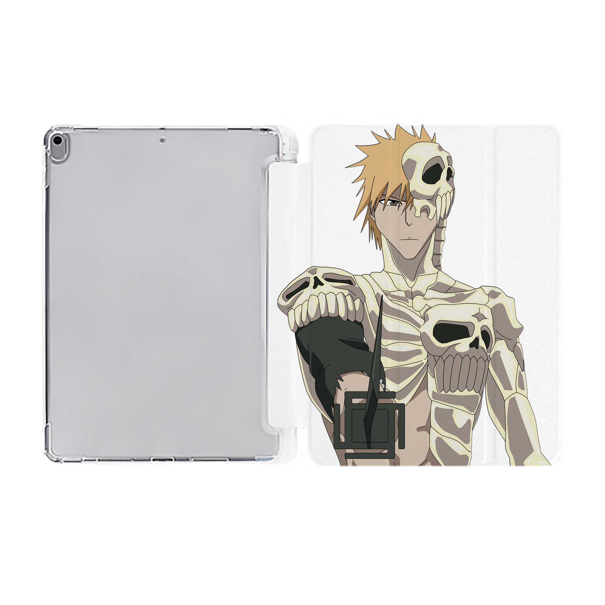 （画像用） ブリーチ 黒崎一護（くろさき いちご）BLEACH Kurosaki Ichigo IPad ケース ペン収納付き 三つ折りスタンド PUレザー×シリコン 対応機種9.5/10.5/10.9インチ